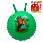 Мяч прыгун с рожками массажный "Миша и Маша" d=55 см, 420 гр, цвета микс - Фото 1