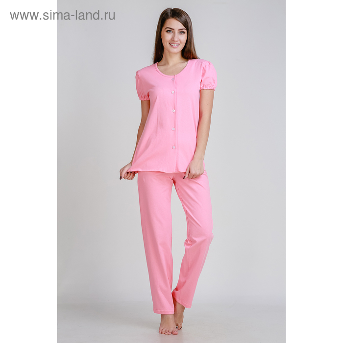 Пижама женская (футболка, брюки) "Нега 2" цвет персиковый, р-р 42 - Фото 1