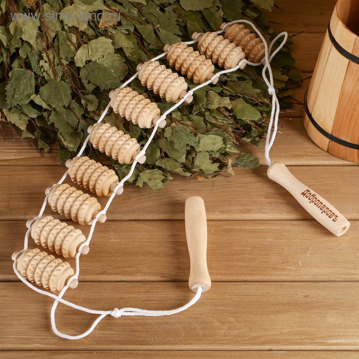 Массажёр - лента, зубчатый, деревянный, универсальный, 10 звеньев - Фото 1