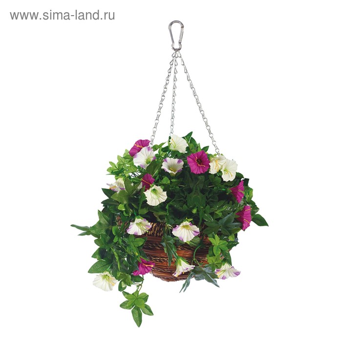 Корзина с цветами подвесная artificial petunia - Фото 1