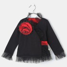 Жакет-кимоно с цветком для девочки, рост 80 см, цвет чёрный/красный - Фото 1