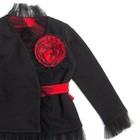 Жакет-кимоно с цветком для девочки, рост 104 см, цвет чёрный/красный - Фото 5