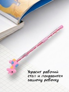 Карандаш-прикол секционный «Жираф», НВ, розовая фигурка - Фото 3