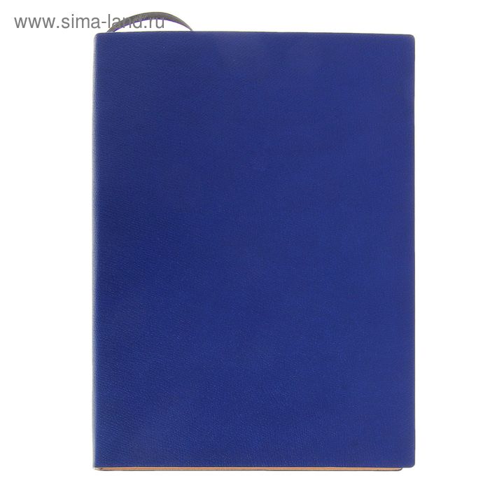 Ежедневник полудат А5 150л кл обл ЛАЙТ карта на форзаце,ляссе синий - Фото 1