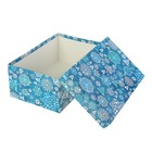 Набор коробок 4в1 "Снежинки на синем" 45 х 35 х 14 - 37 х 25 х 5 см - Фото 2