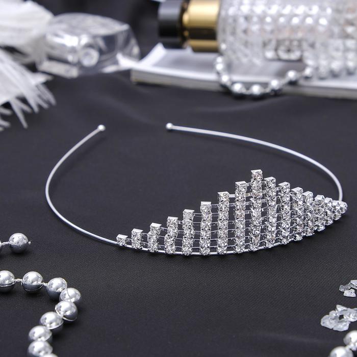 Диадема для волос «Россыпь», корона, 3.5 см, серебро - Фото 1