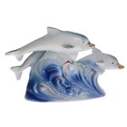 Сувенир керамика "Игры дельфинов" зелёно-голубые 7,5х10,5х3 см - Фото 4