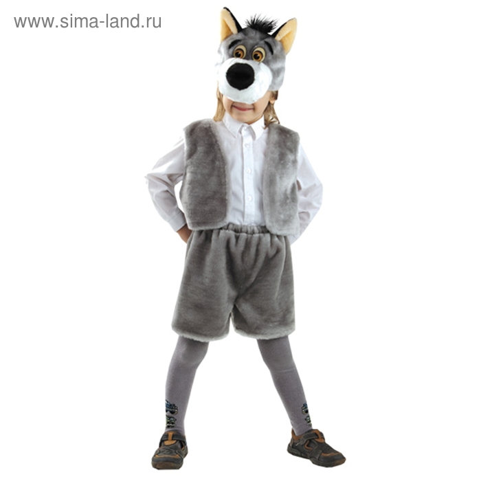 Карнавальный костюм «Волк», мех, размер 28, рост 110 см - Фото 1