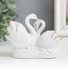 Сувенир керамика "Два лебедя с розой" страза 8х10,5х4 см - Фото 3