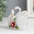 Сувенир керамика "Два лебедя с розой" страза 8х10,5х4 см - Фото 4