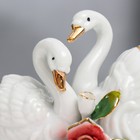 Сувенир керамика "Два лебедя с розой" страза 8х10,5х4 см - Фото 5