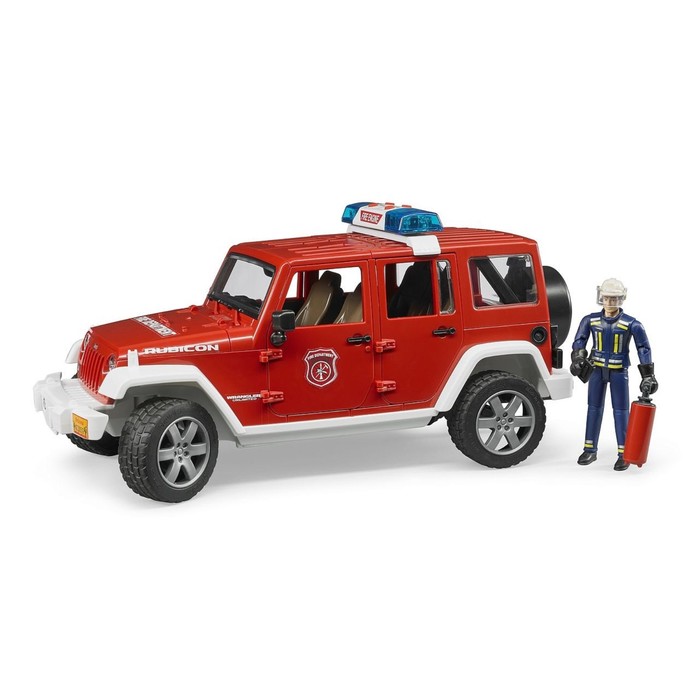 Внедорожник Jeep Wrangler Unlimited Rubicon Пожарная с фигуркой - фото 1908351803