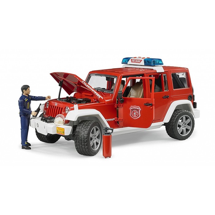 Внедорожник Jeep Wrangler Unlimited Rubicon Пожарная с фигуркой - фото 1908351804