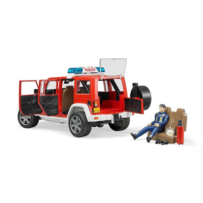 Внедорожник Jeep Wrangler Unlimited Rubicon Пожарная с фигуркой - фото 1908351805