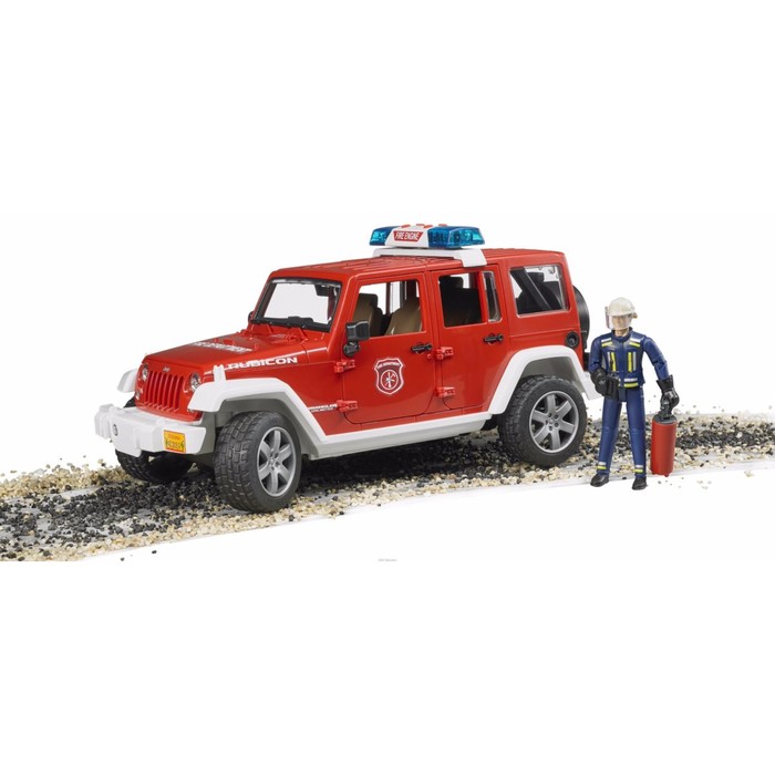 Внедорожник Jeep Wrangler Unlimited Rubicon Пожарная с фигуркой - фото 1908351807