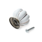 Ручка-кнопка PEONY Ceramics 001, керамическая, белая - Фото 3