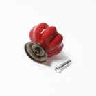 Ручка-кнопка PEONY Ceramics 001, керамическая, красная - Фото 5