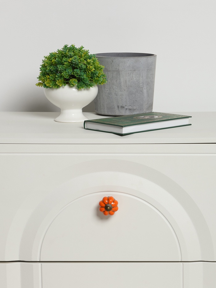 Ручка-кнопка PEONY Ceramics 001, керамическая, оранжевая - Фото 1