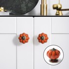 Ручка-кнопка PEONY Ceramics 001, керамическая, оранжевая - Фото 1