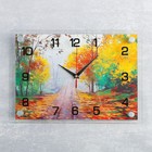 Часы-картина настенные, серия: Природа, "Осенняя дорога. Картина маслом", 25х35 см - Фото 1