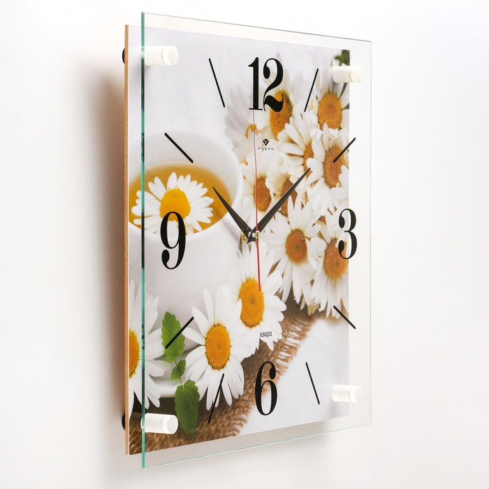 Часы настенные: Цветы, "Ромашковый чай", 35х35  см - фото 1905445020