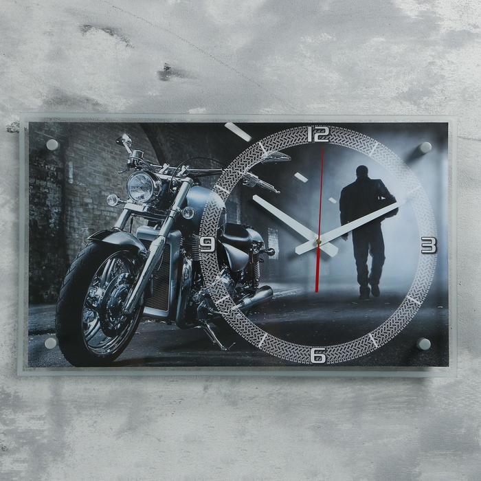 Часы настенные "Мотоцикл в ночи", бесшумные, 35 х 60 см - Фото 1