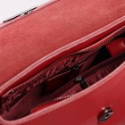 Сумка женская на молнии, отдел с перегородкой, наружный карман, длинный ремень, цвет красный - Фото 3