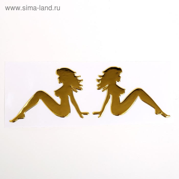 Наклейка декоративная TORSO, на автомобиль "Девушка", золото - Фото 1