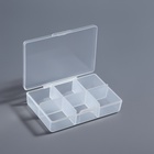 Органайзер для хранения мелочей, 6 ячеек, 9×6×2 см, прозрачный - Фото 2