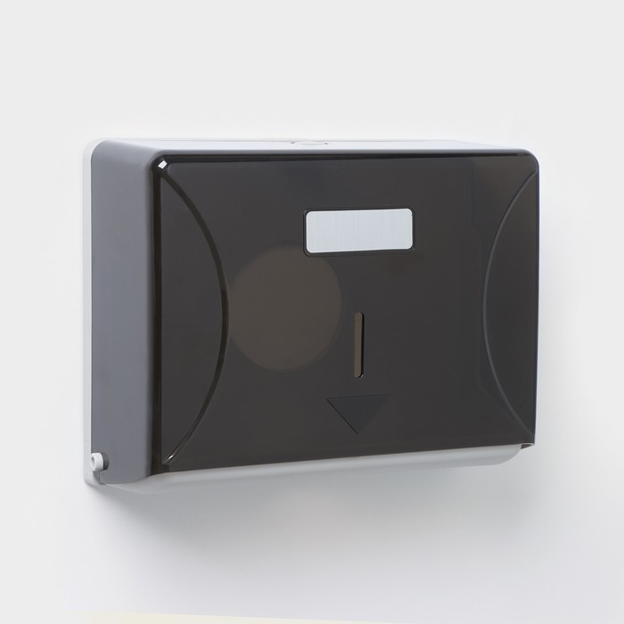 Диспенсер бумажных полотенец в листах, пластиковый, 27×20×10 см, серый - Фото 1