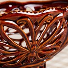 Конфетница "Махаон", резка, коричневая, керамика, 13 см - Фото 4