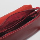 Сумка женская на молнии, 3 отдела, наружный карман, длинный ремень, цвет бордовый - Фото 5