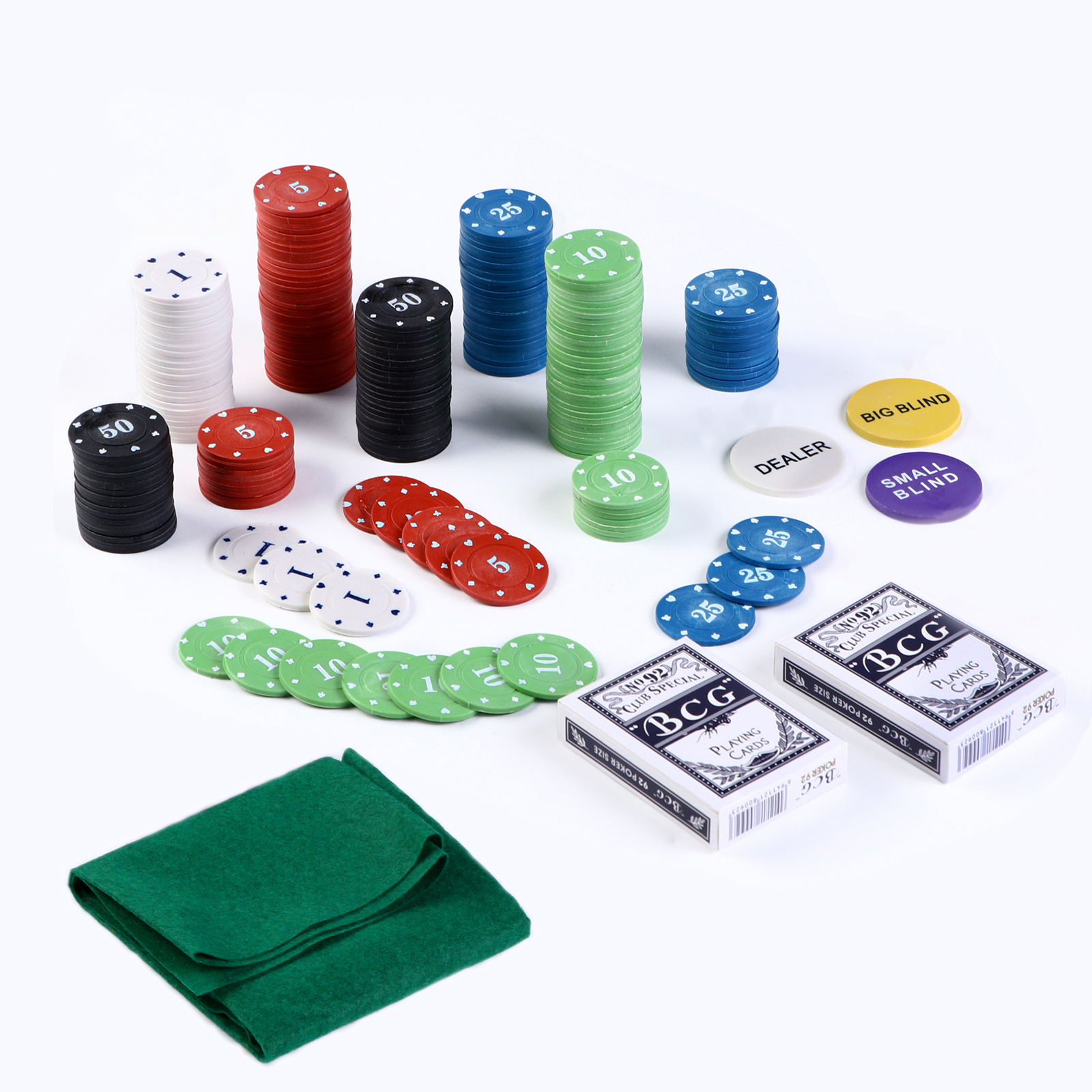 Покер, набор для игры (карты 2 колоды, фишки 500 шт.), 29 х 33 см ...