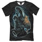 Футболка мужская «Чужой с котиком», размер L - Фото 1