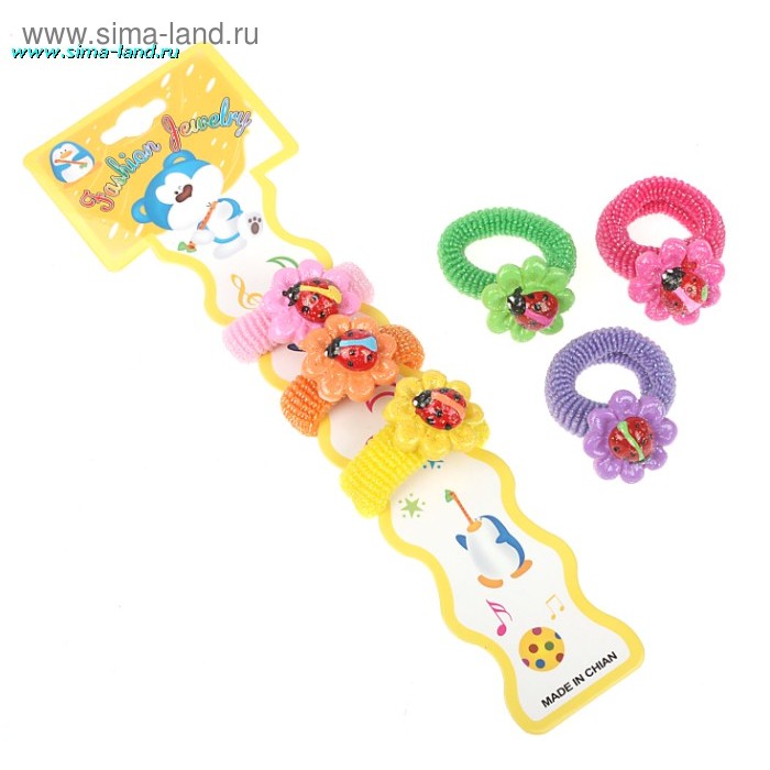 резинка Озорница длинная (набор 6 шт) божья коровка - Фото 1