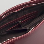 Сумка женская на молнии, отдел с перегородкой, наружный карман, длинный ремень, цвет бордовый - Фото 5