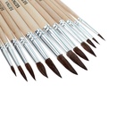 Набор кистей для рисования, белка, 12 штук: № 1, 2, 3, 4, 5, 6, 7, 8, 9, 10, 11, 12, круглые, деревянная ручка, международный размер 2691075