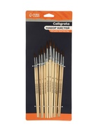 Набор кистей для рисования, белка, 12 штук: № 1, 2, 3, 4, 5, 6, 7, 8, 9, 10, 11, 12, круглые, деревянная ручка, международный размер - Фото 7