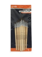 Набор кистей для рисования, белка, 12 штук: № 1, 2, 3, 4, 5, 6, 7, 8, 9, 10, 11, 12, круглые, деревянная ручка, международный размер - Фото 8