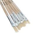 Набор кистей для рисования, щетина, 6 штук: № 1, 2, 3, 4, 5, 6, плоские, деревянная ручка, международный размер 2691076