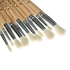 Набор кистей для рисования, коза, 12 штук: № 1, 2, 3, 4, 5, 6, 7, 8, 9, 10, 11, 12, круглые, деревянная ручка, международный размер 2691079