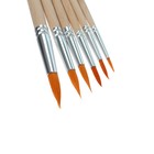 Набор кистей, нейлон, круглые, 6 шт.: №2, 4, 6, 8, 10, 12, с деревянными ручками, на блистере - фото 8362936
