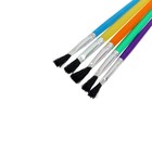 Набор кистей нейлон 5 штук, плоские, с пластиковыми цветными ручками - фото 8362944