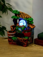 Фонтан настольный «Чаши под соломенной крышей», 14×19 см, с подсветкой 2828706