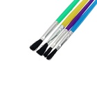 Набор кистей для рисования, нейлон, 4 штуки, плоские, пластиковые цветные ручки, международный размер 2691083 - фото 7433102