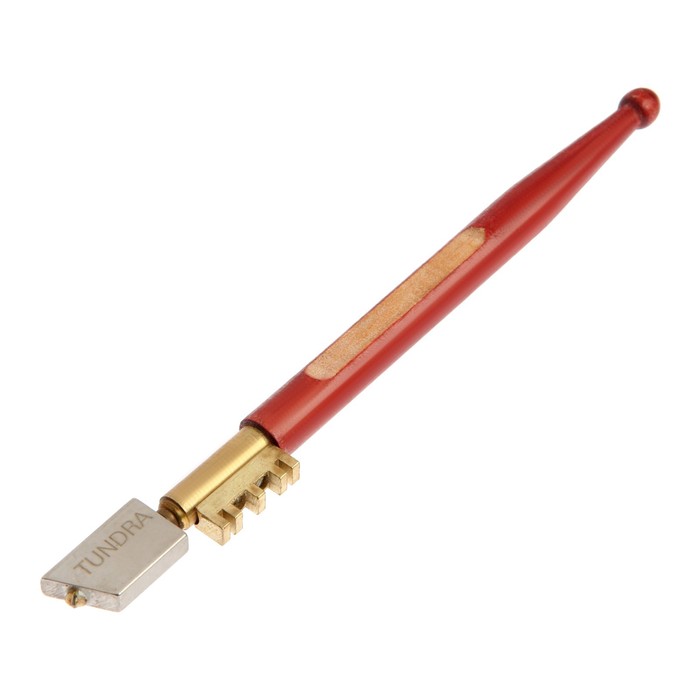 Стеклорез алмазный ТУНДРА, деревянная рукоятка - Фото 1