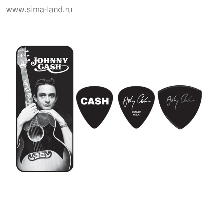 Медиаторы Dunlop JCPT01M Johnny Cash Memphis  6шт, средние, в коробочке - Фото 1