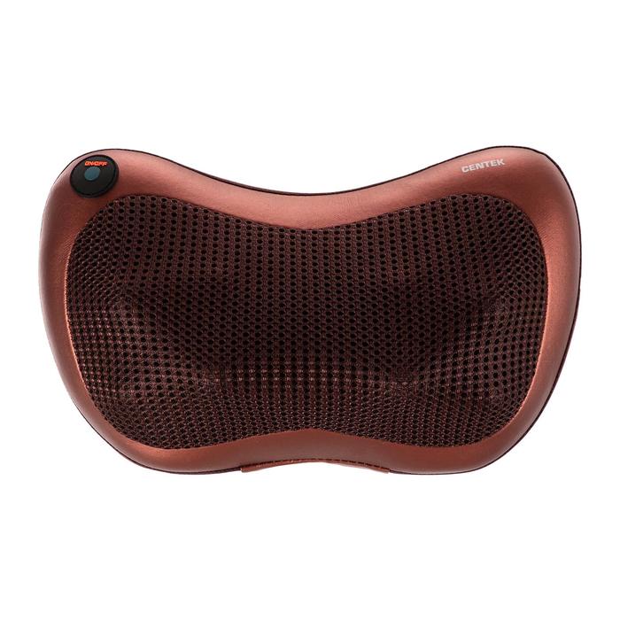 Массажная подушка Centek CT-2197, электрический, 25 Вт, ИК-подогрев, 3D массаж,  бронзовый 16151