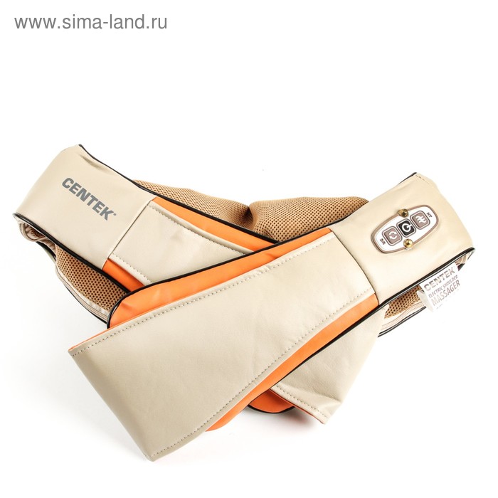 Массажёр для шеи и плеч Centek CT-2198, 12 В, ИК-подогрев, 3D массаж, бежевый - Фото 1