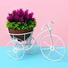 Подставка для цветов "Велосипед" корзинка с цветком 16х22х33 (кашпо диам. верх-15см, низ-9см - Фото 2